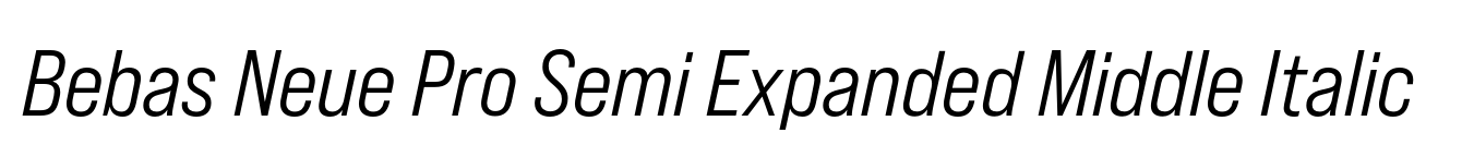 Bebas Neue Pro Semi Expanded Middle Italic image